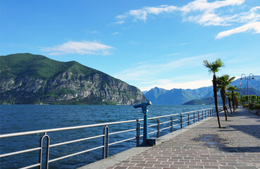 Spectacular view of Lake Iseo from Iseo town, Lombardy, Italy