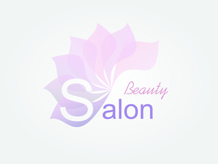 Pink beauty salon flower logo