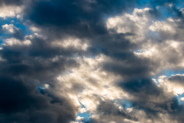 colorful dramatic sky with cloud at sunset
