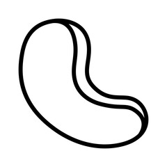 Cashew nut or seed line art vector icon for food apps and packaging