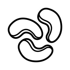 Cashew nuts or seeds line art vector icon for food apps and packaging