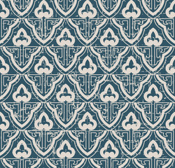 Antique Seamless retro worn out background Chinese curve outline geometry frame