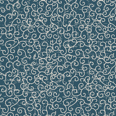 Antique Seamless retro worn out background spiral curve vine line chintz