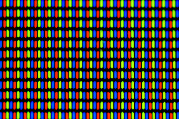 A macro shot of LCD pixels RGB