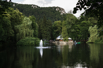 Fototapeta na wymiar Reflections on lake. Slovakia