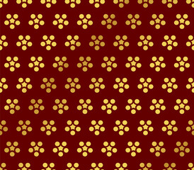 Seamless Golden Chinese Background retro round flower chintz