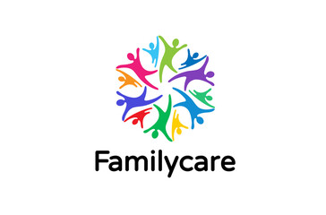 Fototapeta premium Colorful People Group Team Logo Design Illustration