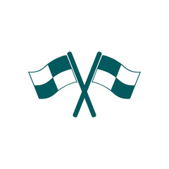 Flag icon. Location marker symbol. Ð¡heckered flags sign. Flat design style.