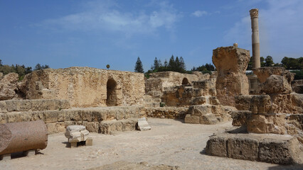 Beautiful scenery of the ruins of Carthage. Africa.