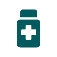 Drugs sign icon. Pack with pills. Flat design style. 
