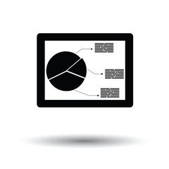 Tablet with analytics diagram icon