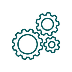 Icon of gears.The development and management of business processes.