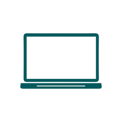 laptop icon. Flat design style. Laptop as a business tool.