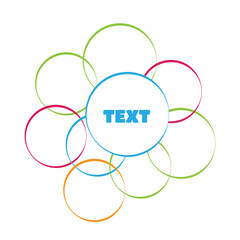 Circle design background with overlapping circles pattern.