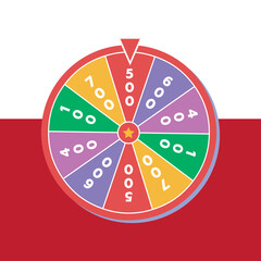 Color lucky wheel template. Fortune, winner game