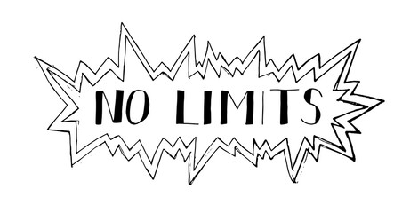 No limits.Vector hand drawn phrase.