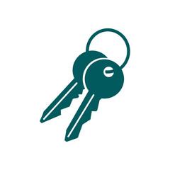 Key icon. Lock symbol. Security sign. Flat design style.