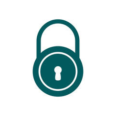 Lock icon.  Flat design style. Access to the user.
