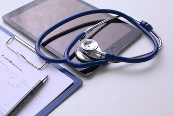 Tablet PC and medical equipments, medical technology concept