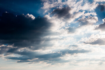 colorful dramatic sky with cloud at sunset