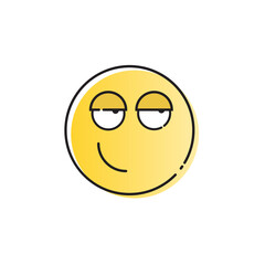 Fototapeta premium Yellow Smiling Cartoon Face Positive People Emotion Icon Vector Illustration