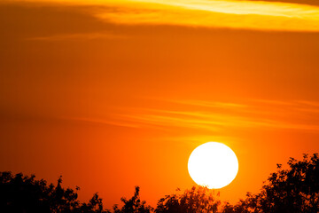 colorful dramatic sky with cloud at sunset