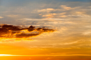 colorful dramatic sky with cloud at sunset