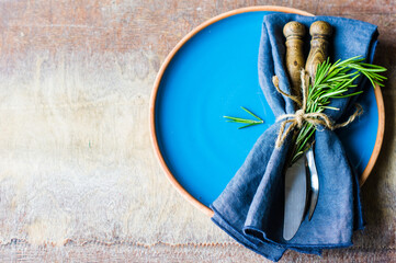 Organic food concept with rosemary