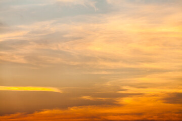 colorful dramatic sky with cloud at sunset