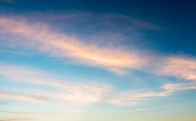 colorful dramatic sky with cloud at sunset