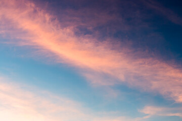 colorful dramatic sky with cloud at sunset