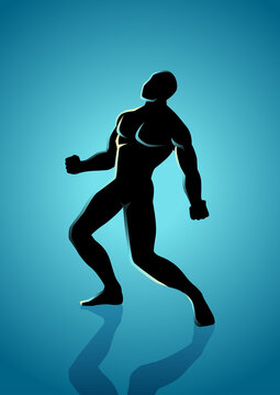 Illustration of heroic pose