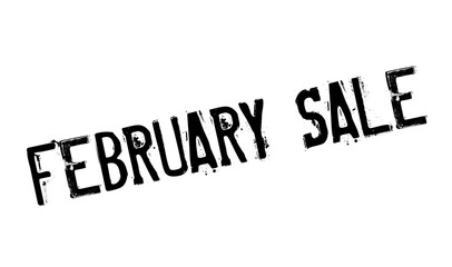 February Sale rubber stamp. Grunge design with dust scratches. Effects can be easily removed for a clean, crisp look. Color is easily changed.