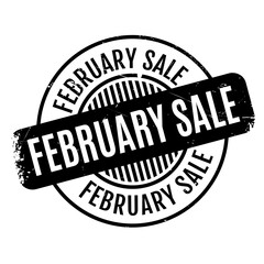 February Sale rubber stamp. Grunge design with dust scratches. Effects can be easily removed for a clean, crisp look. Color is easily changed.