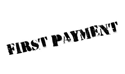 First Payment rubber stamp. Grunge design with dust scratches. Effects can be easily removed for a clean, crisp look. Color is easily changed.