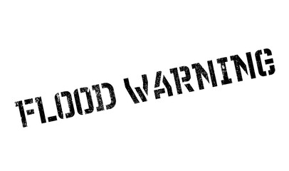 Flood Warning rubber stamp. Grunge design with dust scratches. Effects can be easily removed for a clean, crisp look. Color is easily changed.