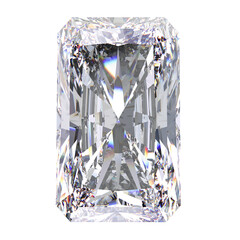 3D illustration radiant diamond stone © 3djewelry