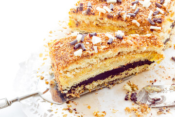 Cream cake with hazelnuts