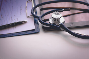 Tablet PC and medical equipments, medical technology concept