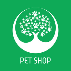 Nature pet paw logo
