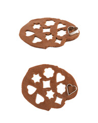 Rolled up layer of cookie dough isolated