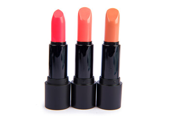 Obraz premium Colorful set of lipstick isolated on white