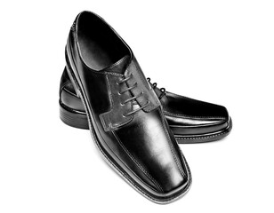 Black leather dress shoes