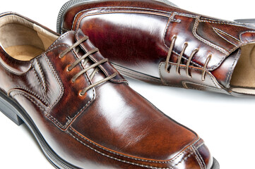 Brown leather dress shoes