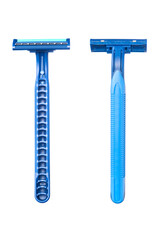 Blue disposable razor blade