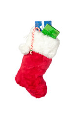 Obraz na płótnie Canvas Christmas stocking isolated on white