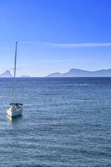 Fototapeta premium Yatch sailing in Formentera