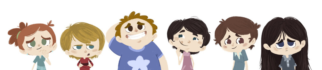 cara de niños con expresiones