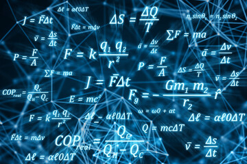 Shining formulae against abstract background