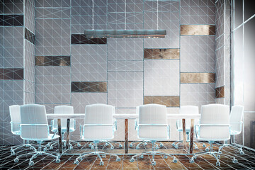 Virtual conference room interior